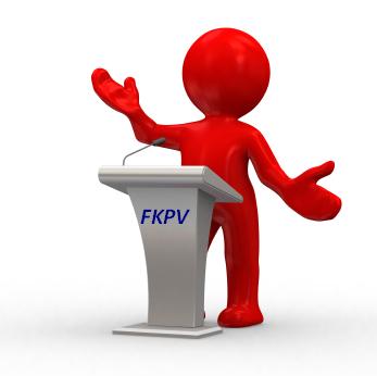 3d human give a lecture behind a podium